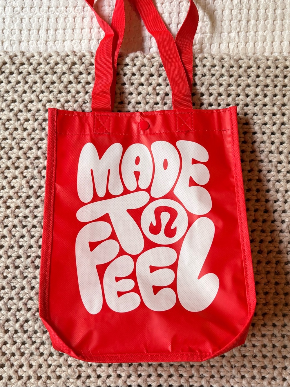 Lululemon Red 'Made to Feel' Reusable Tote Bag